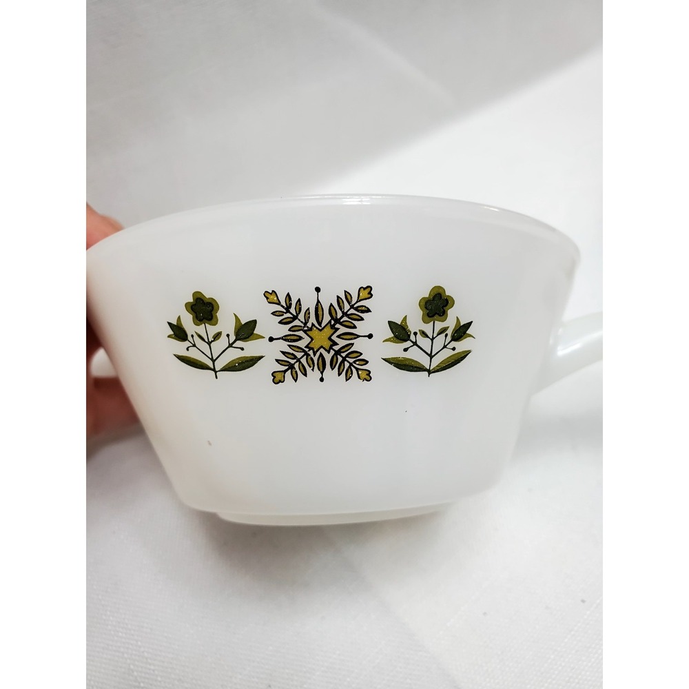 Vintage Anchor Hocking/Fire King Green Meadow Set Of 2 Soup Bowls-Stunning!